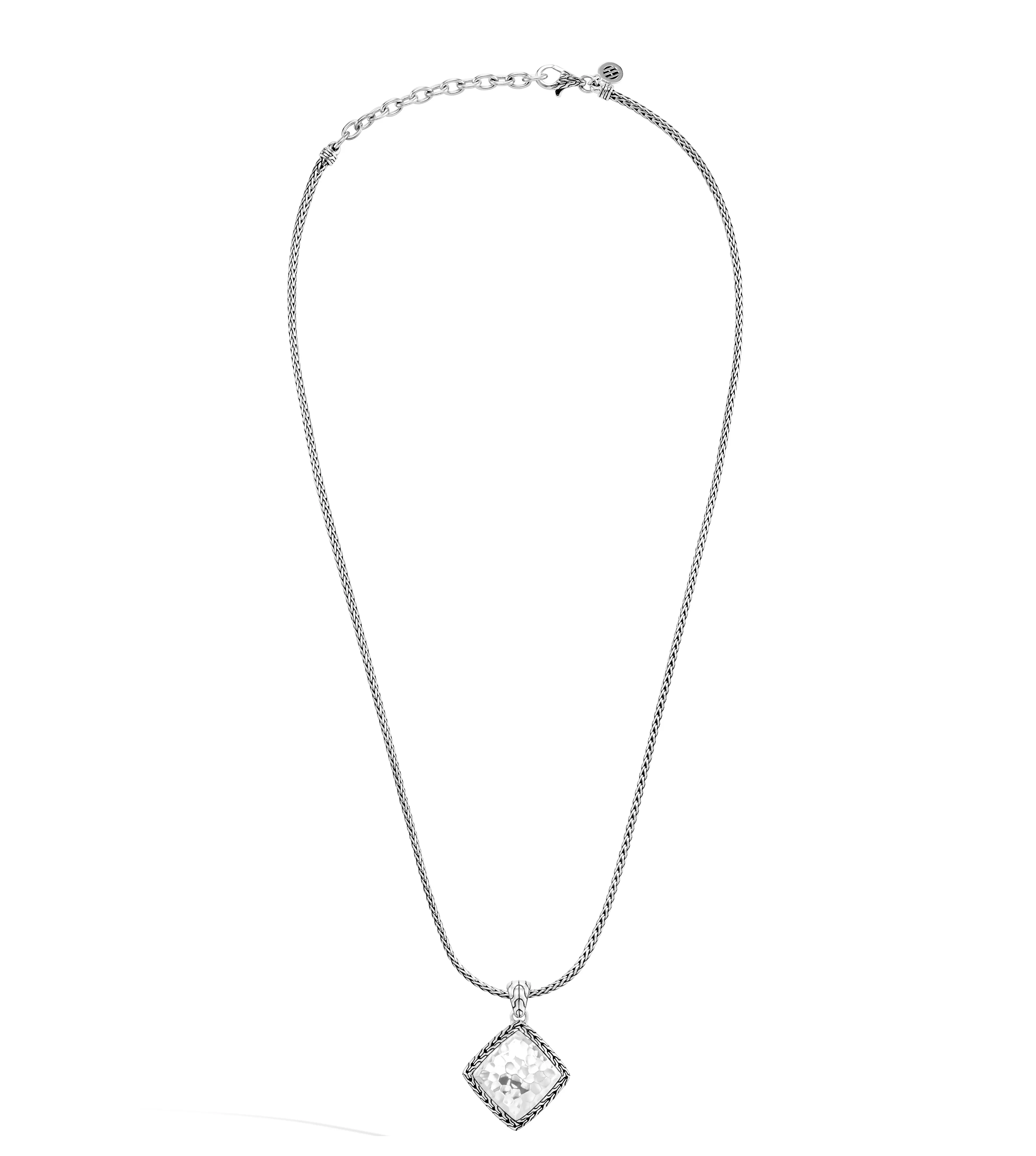 John Hardy Classic Chain Hammered Square Pendant Necklace, 18-20"