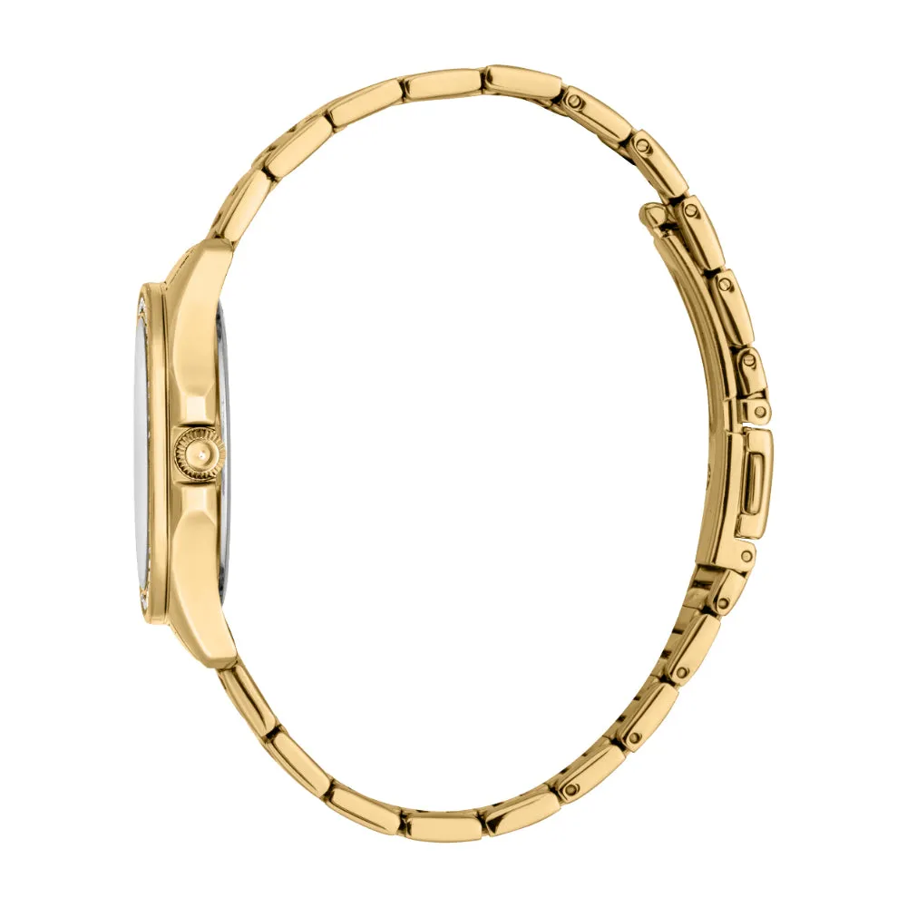 Just Cavalli Women's Gold Color Case Watch with Silver Dial and Gold Color Metal Bracelet