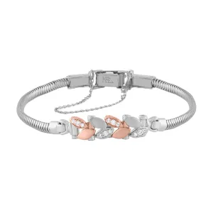 Kaspar & Esh 14k Rose and White Gold Leaf Style Starter Bracelet