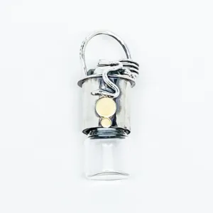 “Keep Calm Collection" Essential Oil Rollerball Necklace - Serpent and Pearl