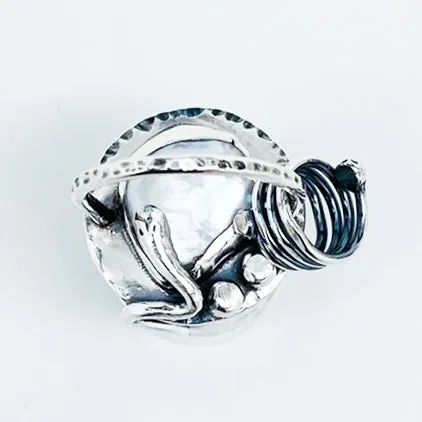 “Keep Calm Collection" Essential Oil Rollerball Necklace - Serpent and Pearl