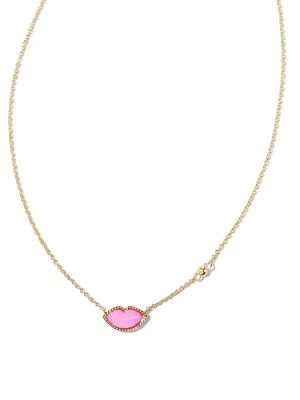 Kendra Scott - Lips Pendant Hot Pink Gold Necklace