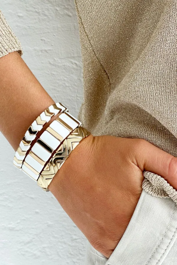 KEYS BRACELET | WHITE/GOLD