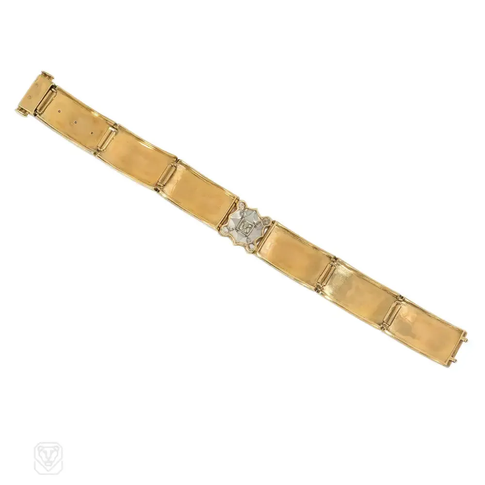 Kochert, Vienna Edwardian enamel and diamond bracelet