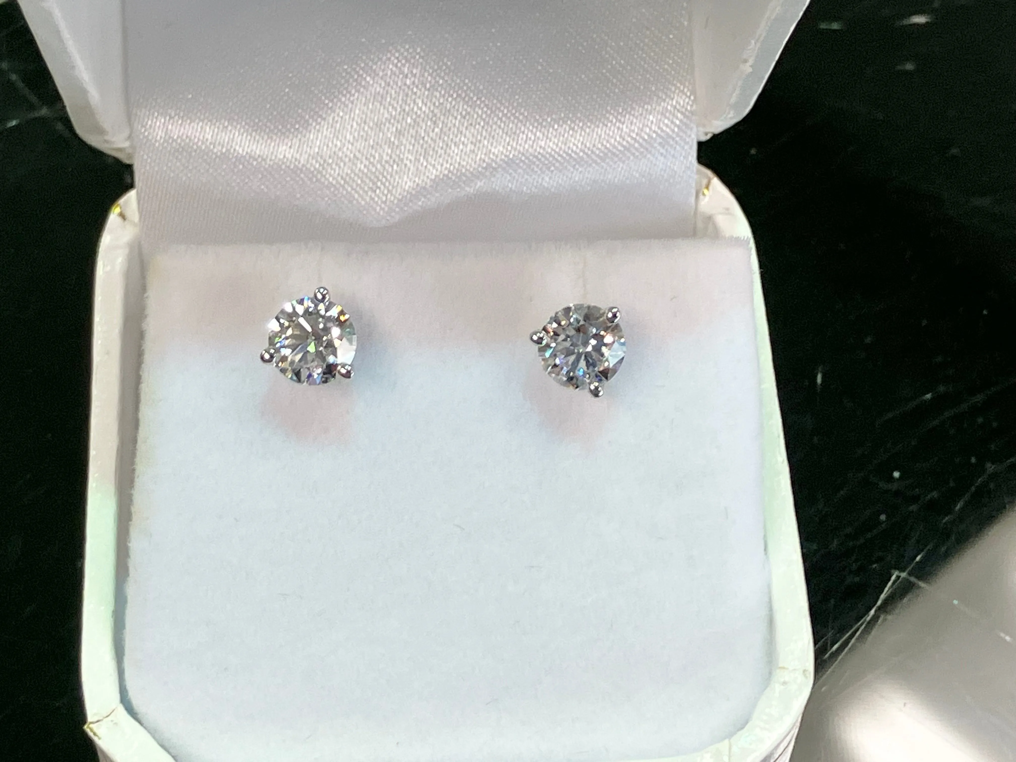 Lab Created Diamond Stud Earrings 1.41 Carats