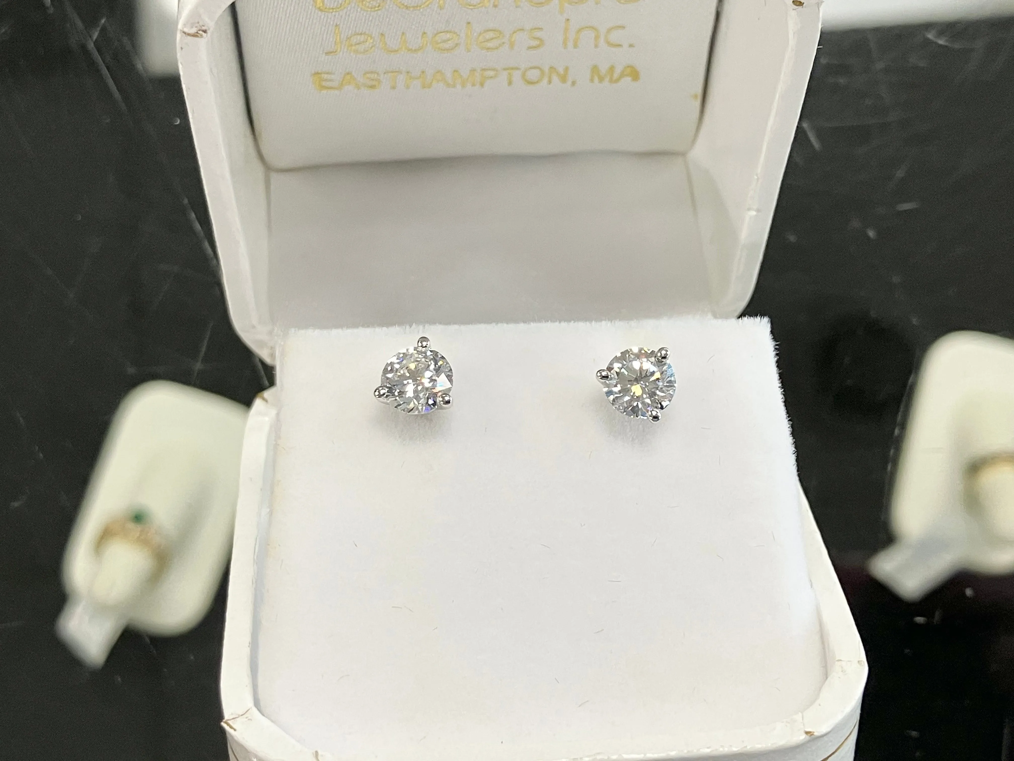 Lab Created Diamond Stud Earrings 1.41 Carats