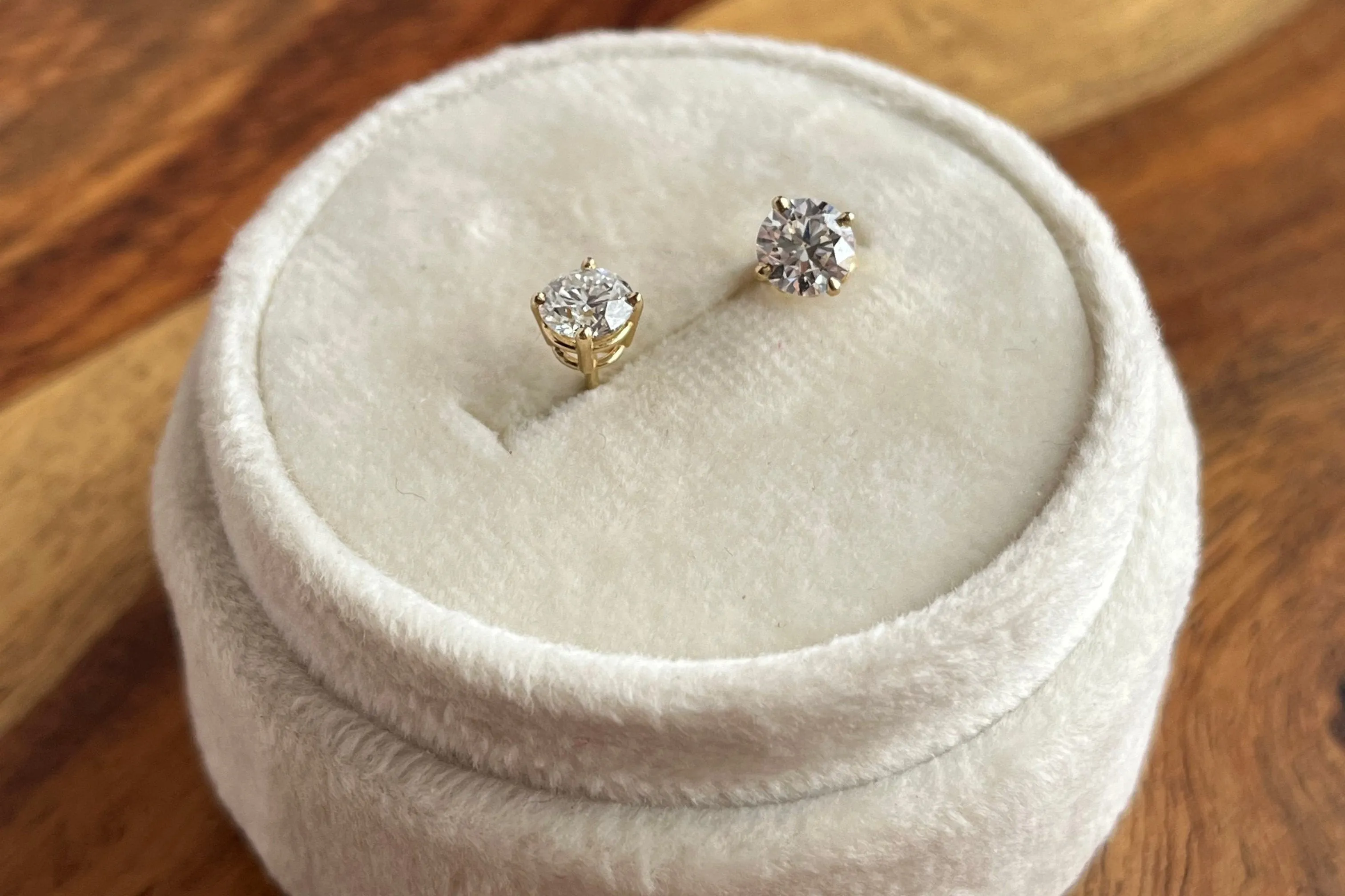 Lab-Grown 1 tcw. Round Cut Diamond Studs