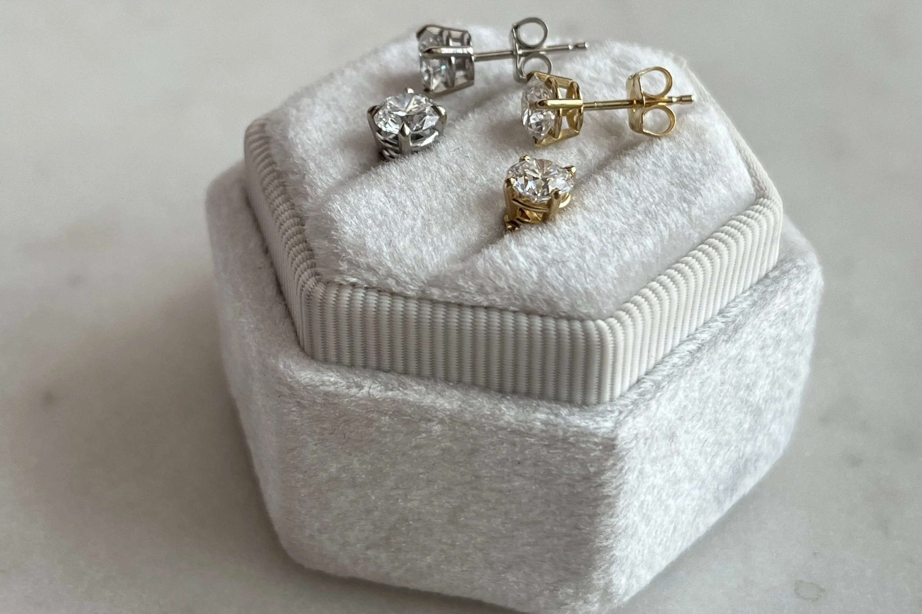 Lab-Grown 1 tcw. Round Cut Diamond Studs