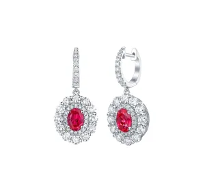 Lab Grown Diamond 4.65ctw Halo Drop Dangle Earrings <br> E-01910RUW