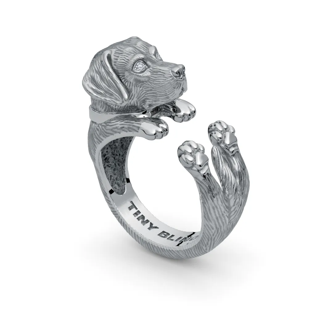 Labrador Retriever Diamond Cuddle Wrap Ring