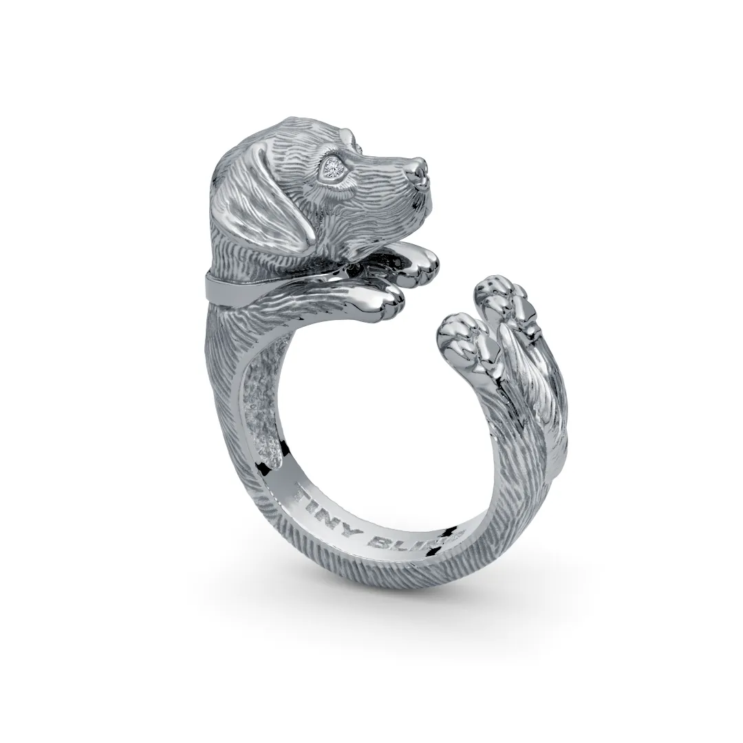 Labrador Retriever Diamond Cuddle Wrap Ring