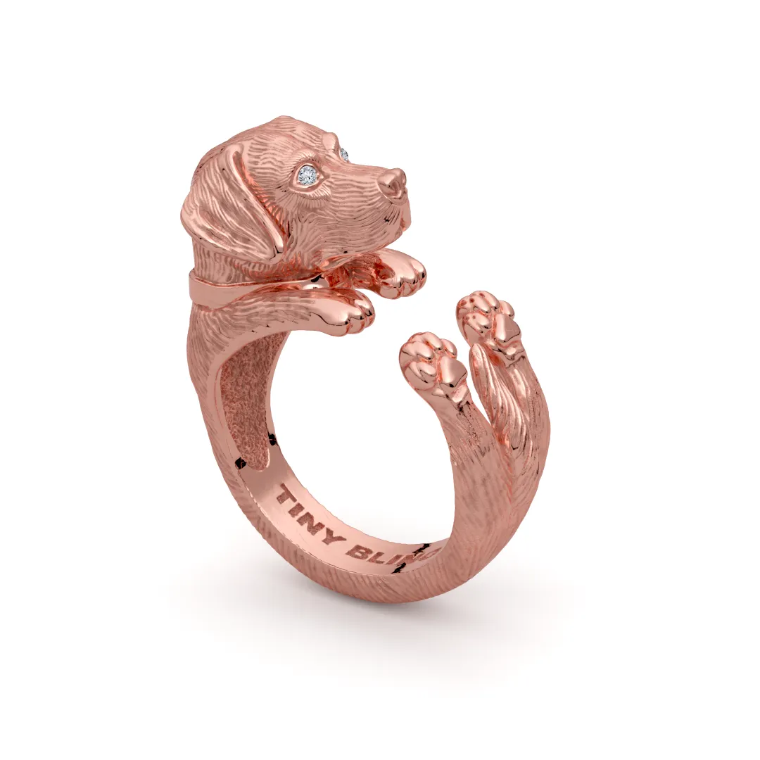 Labrador Retriever Diamond Cuddle Wrap Ring
