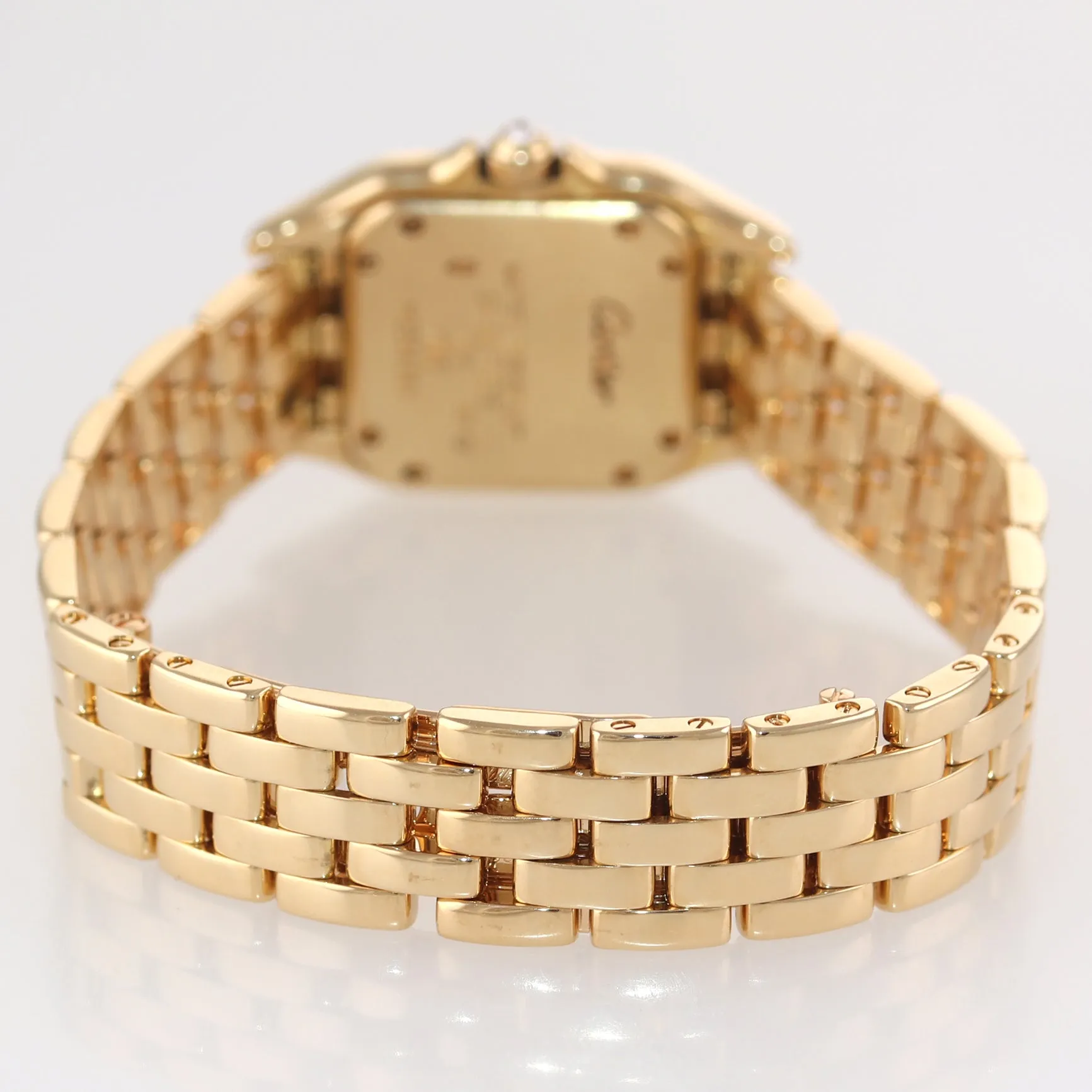 Ladies Cartier Panthere Diamond Ivory Roman 18k Yellow Gold 22mm 1280 Watch