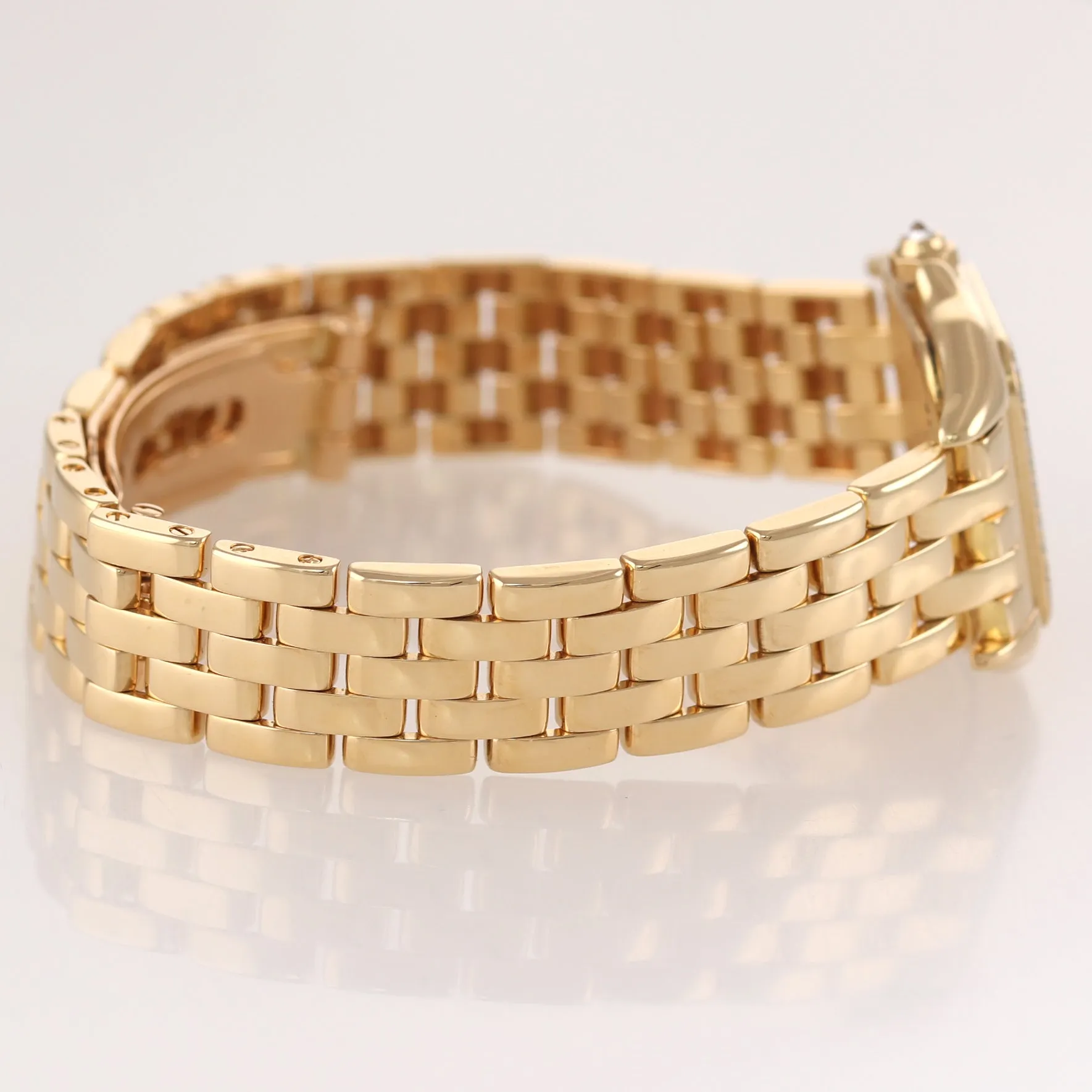 Ladies Cartier Panthere Diamond Ivory Roman 18k Yellow Gold 22mm 1280 Watch