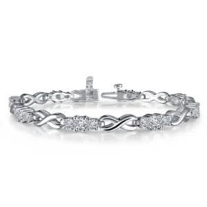 Lafonn 4.23 CTW 3-Stone Infinity Alternating Bracelet