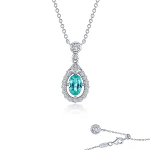 Lafonn Fancy Lab-Grown Sapphire Halo Necklace