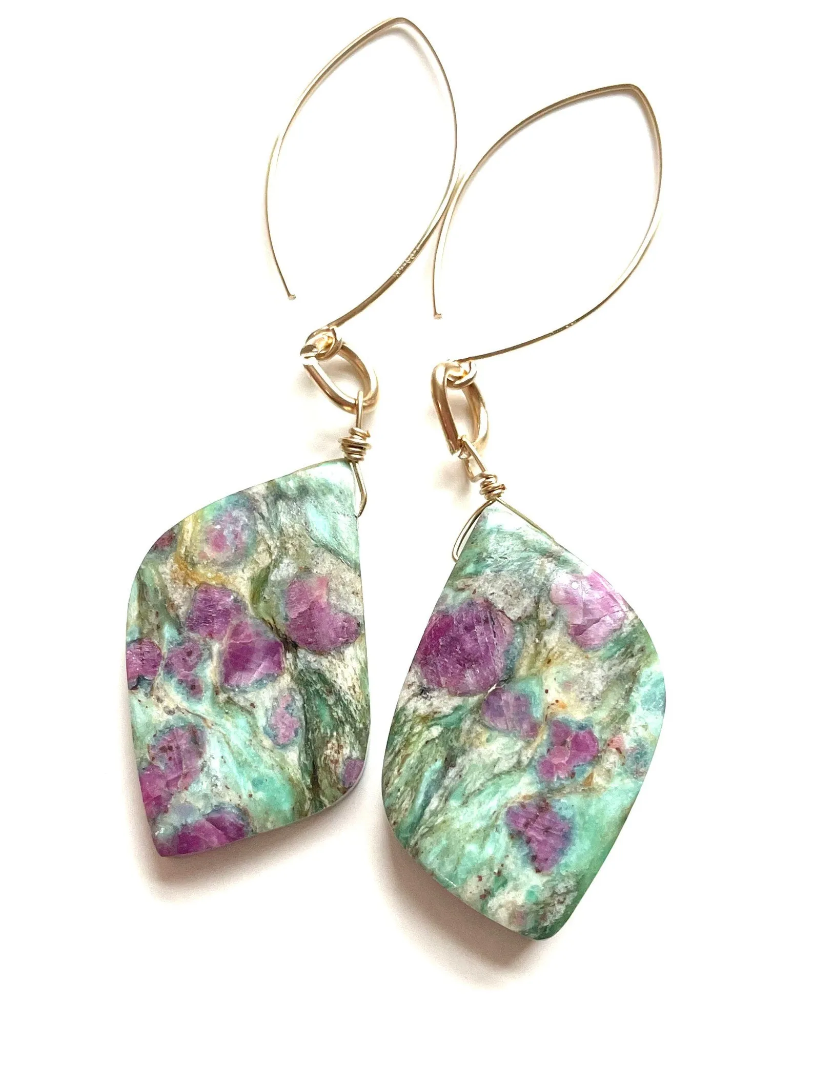 Large Statement Ruby in Fushite Earrings - Raw Crystal Stone Earrings - Ruby Jewelry - July Birthstone - Gift For Her