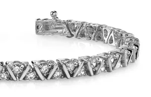 Leaning Fence Diamond Bracelet with 5.06 ct.(finished) 3.1mm