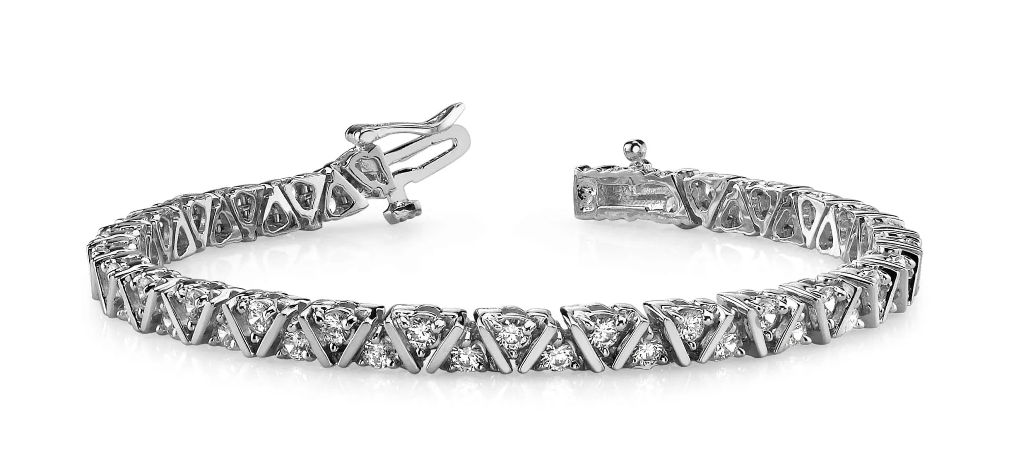Leaning Fence Diamond Bracelet with 5.06 ct.(finished) 3.1mm