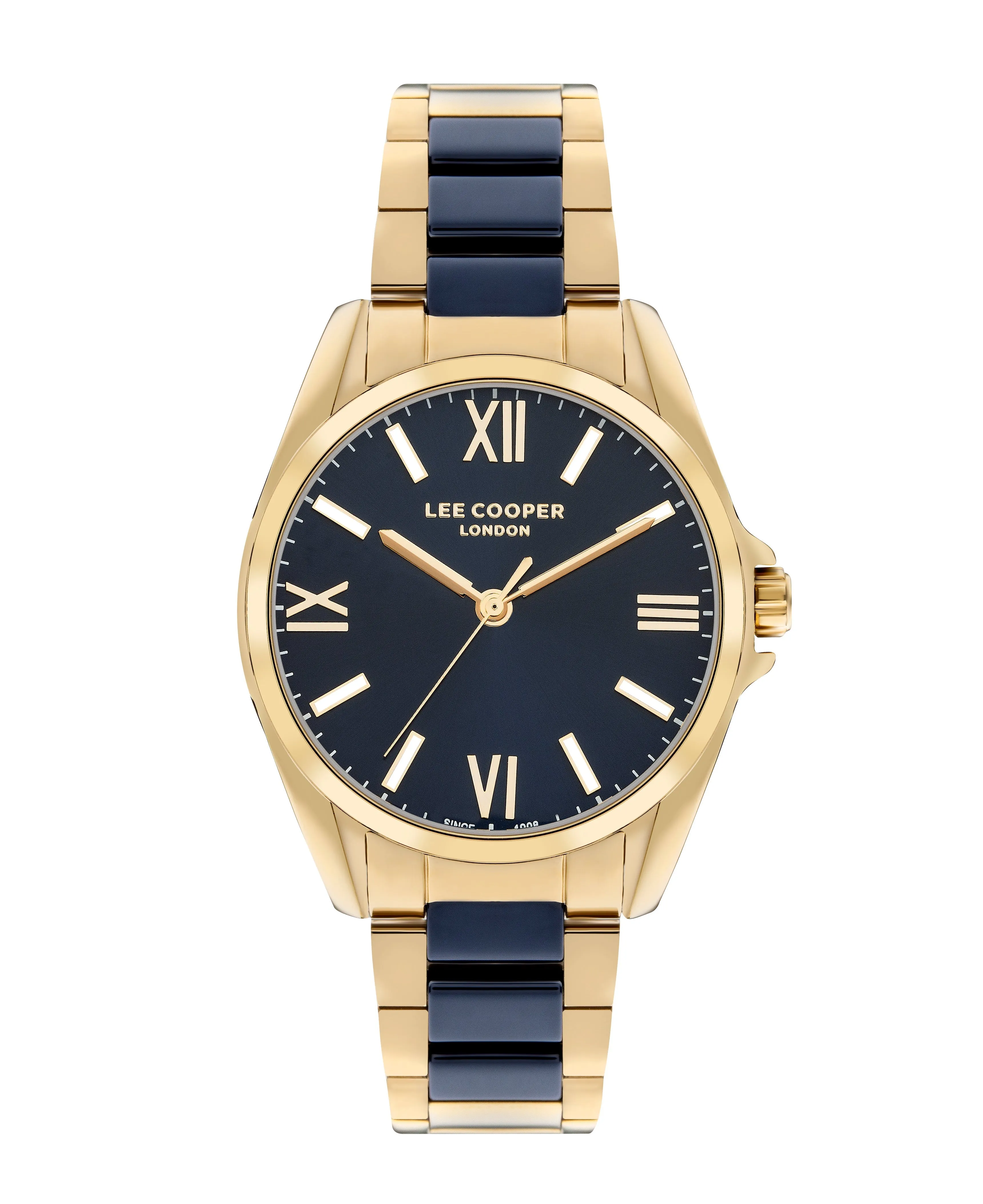 Lee Cooper Women's 34 MM Gold Analog Green Dial Watch – LC07873.270