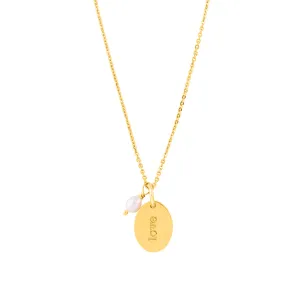 Love & Pearl Necklace in Gold