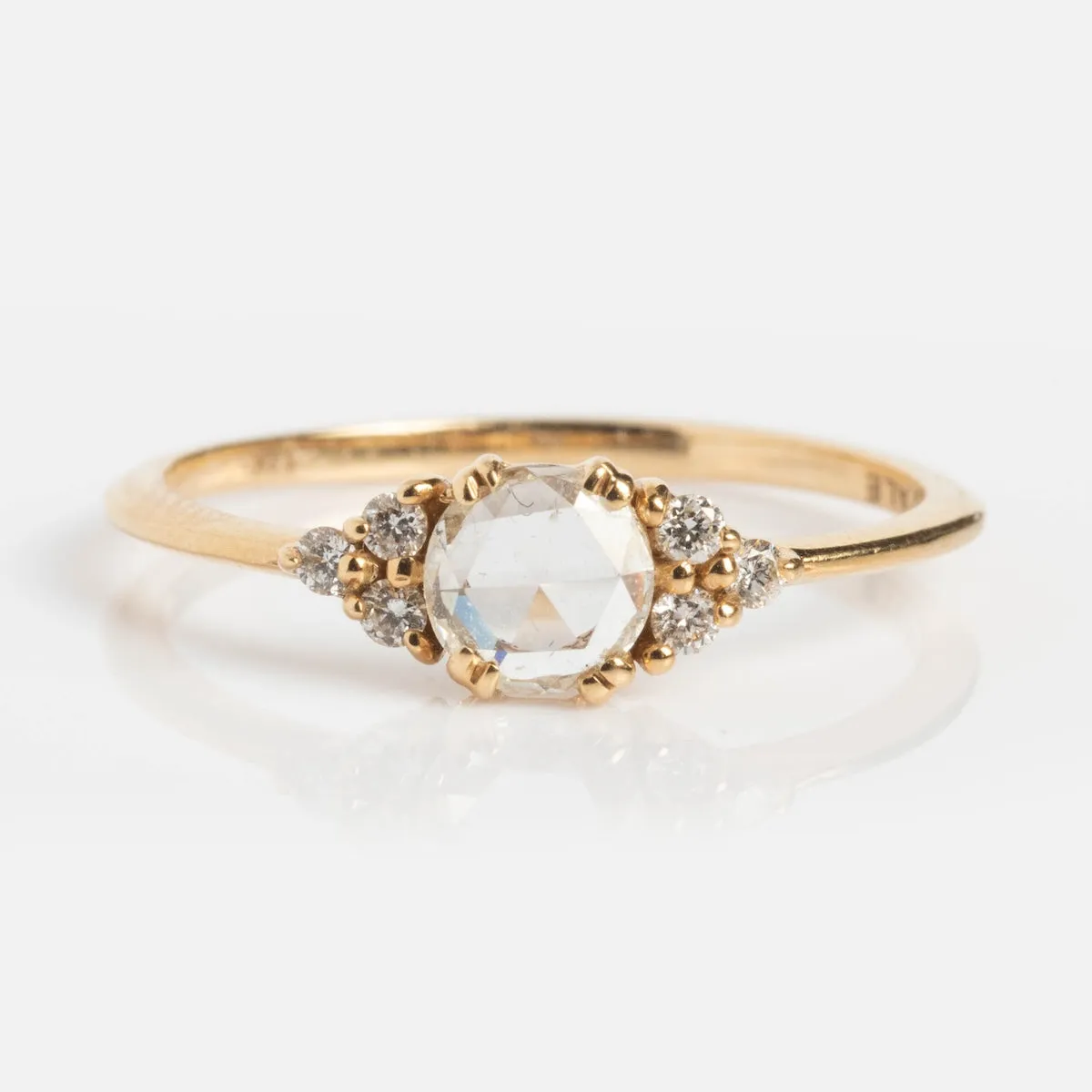 Lune Ring with Rose Cut Diamond