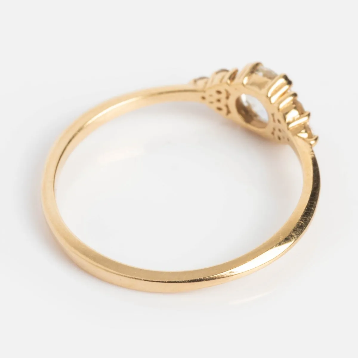 Lune Ring with Rose Cut Diamond