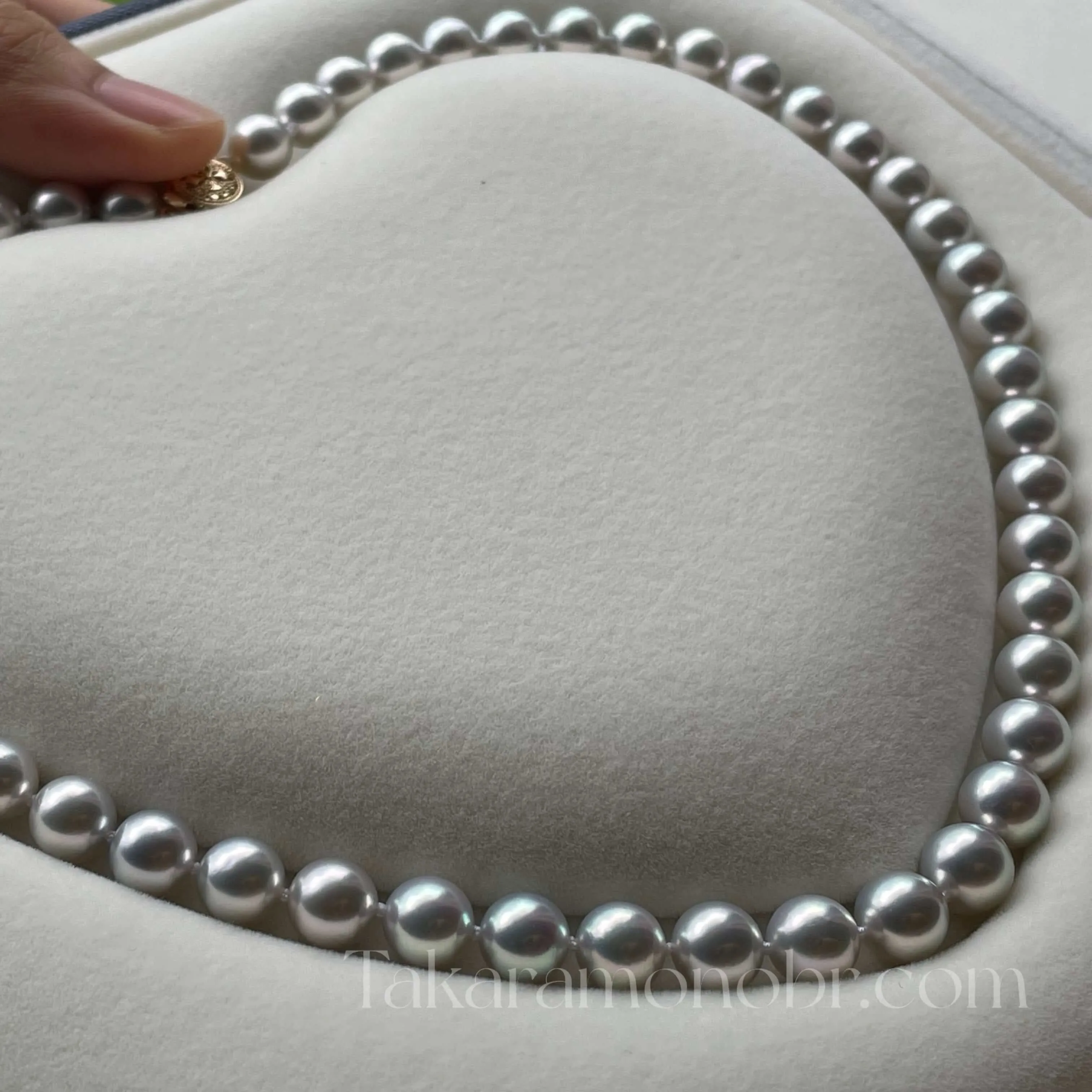 MADAMA | 真多麻 | 8.0-8.5 mm Natural Silver-Blue Akoya Pearl Necklace - PSL Certificate