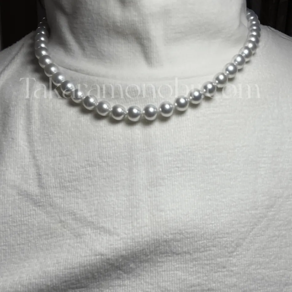 MADAMA | 真多麻 | 8.0-8.5 mm Natural Silver-Blue Akoya Pearl Necklace - PSL Certificate