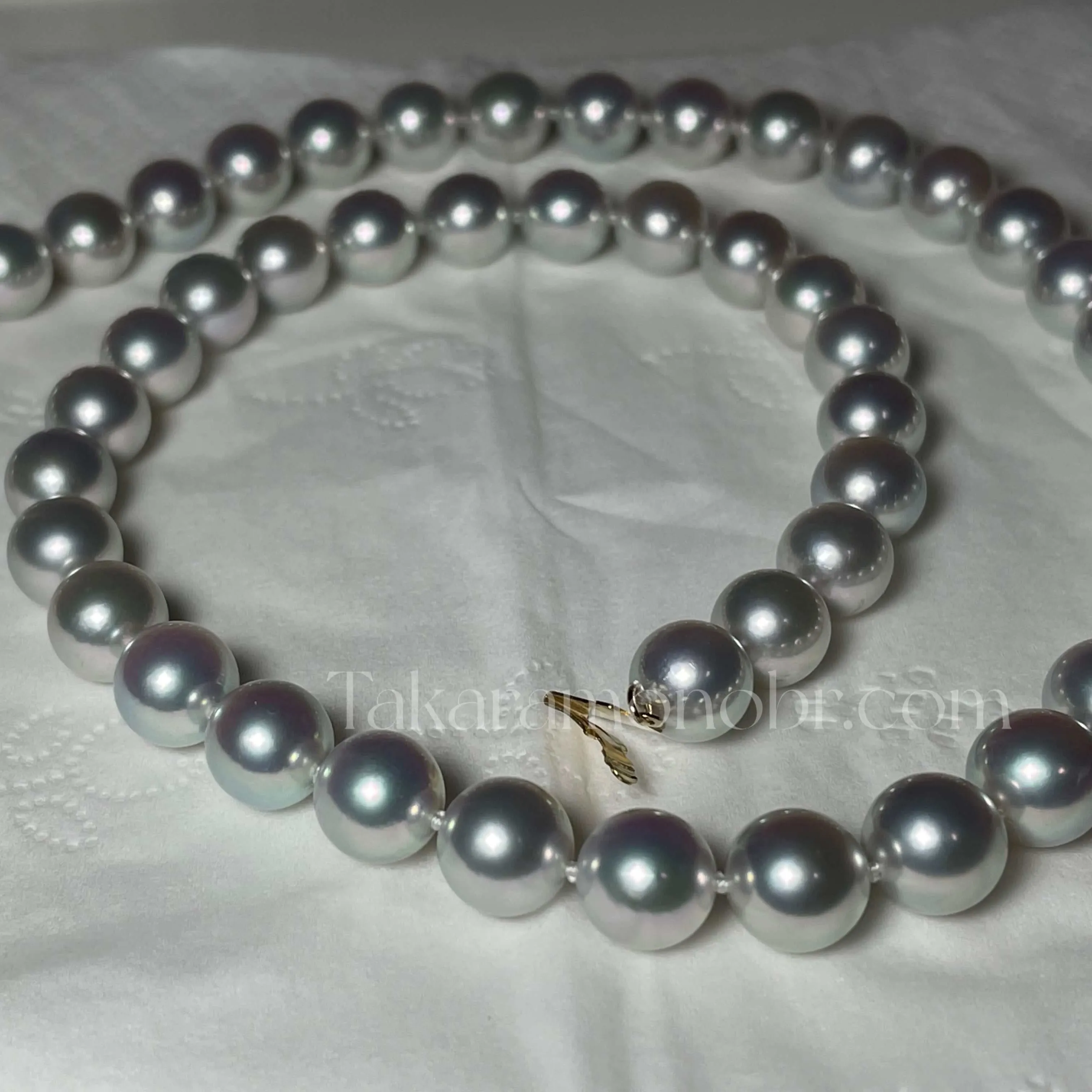 MADAMA | 真多麻 | 8.0-8.5 mm Natural Silver-Blue Akoya Pearl Necklace - PSL Certificate