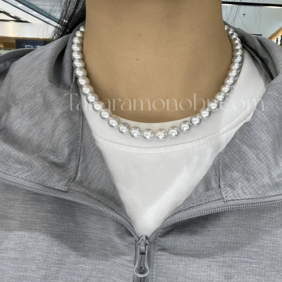 MADAMA | 真多麻 | 8.0-8.5 mm Natural Silver-Blue Akoya Pearl Necklace - PSL Certificate