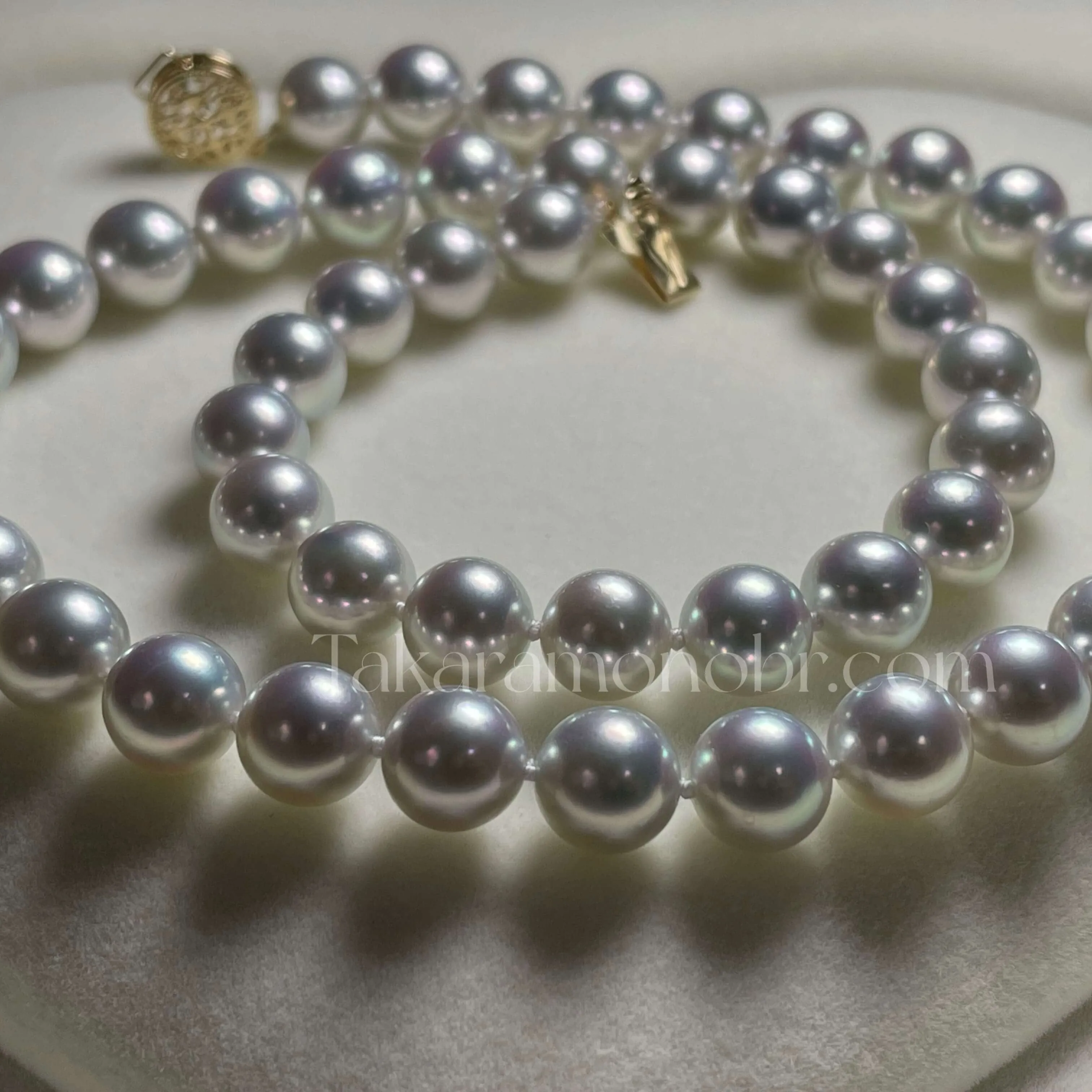 MADAMA | 真多麻 | 8.0-8.5 mm Natural Silver-Blue Akoya Pearl Necklace - PSL Certificate