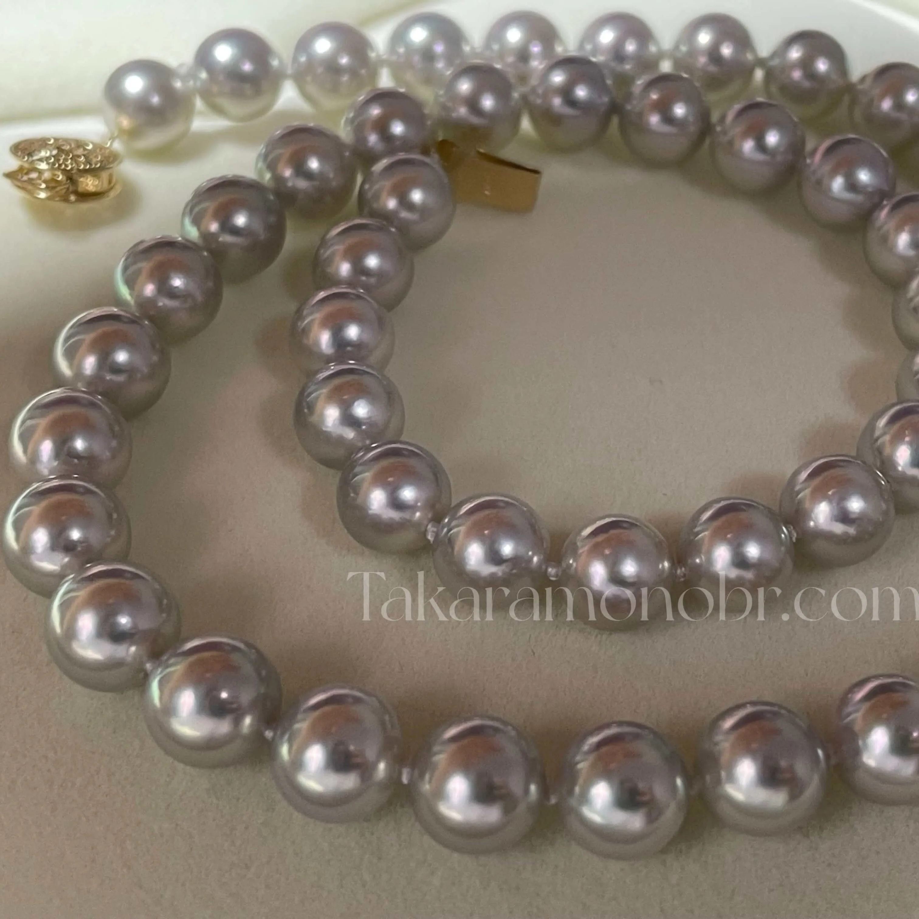 MADAMA | 真多麻 | 8.0-8.5 mm Natural Silver-Blue Akoya Pearl Necklace - PSL Certificate