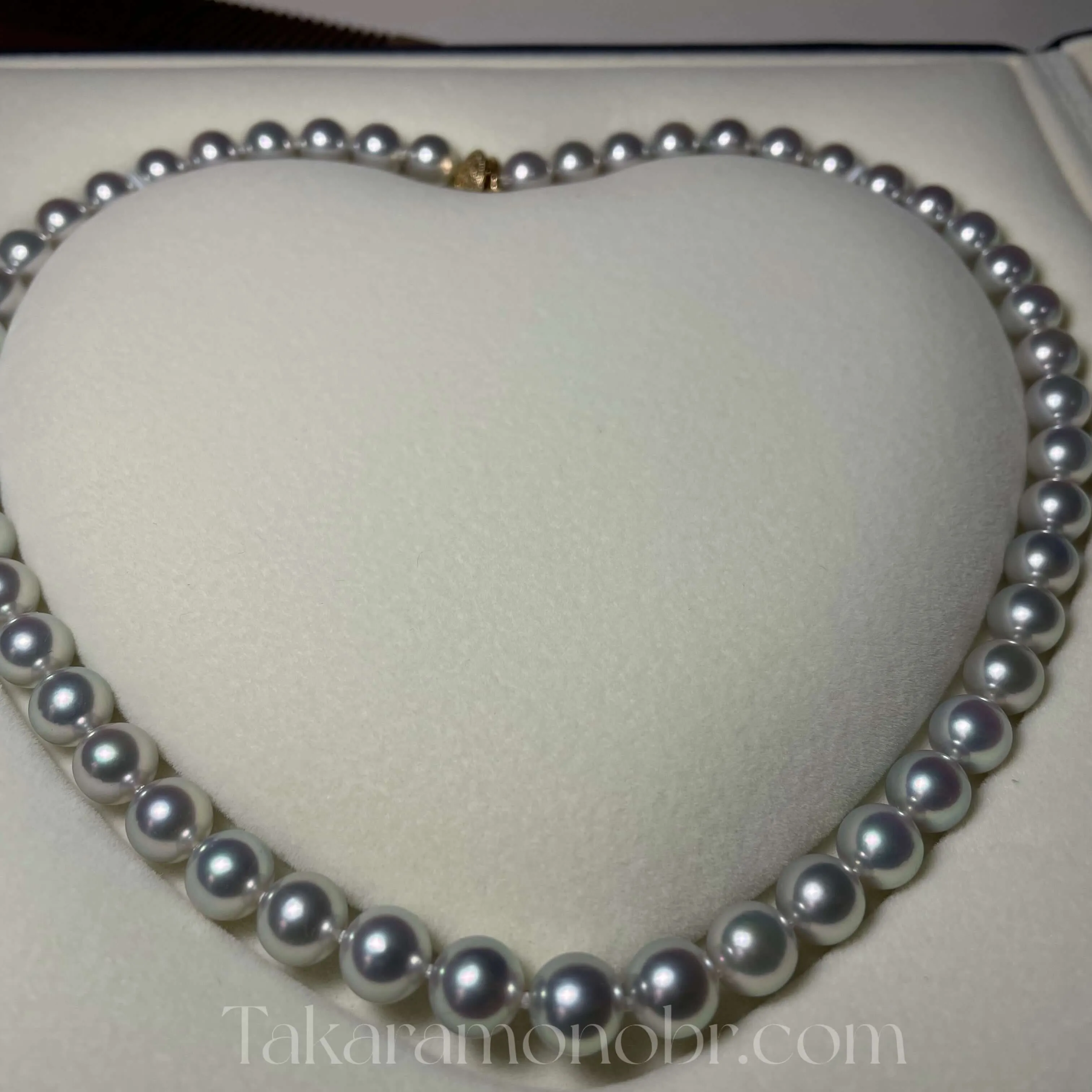 MADAMA | 真多麻 | 8.0-8.5 mm Natural Silver-Blue Akoya Pearl Necklace - PSL Certificate