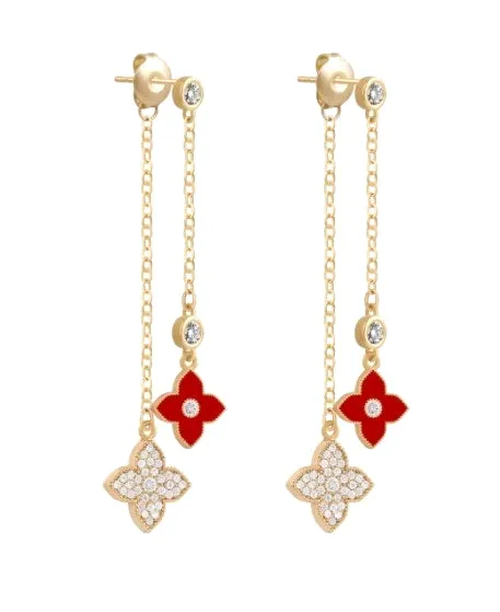 Magical Gold 4 Leaf Clover Petit Two in One Drop Earrings – Maestro Hennessy ®