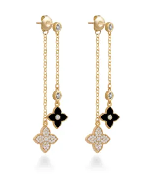 Magical Gold 4 Leaf Clover Petit Two in One Drop Earrings – Maestro Hennessy ®