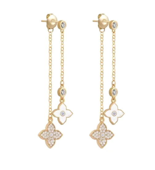 Magical Gold 4 Leaf Clover Petit Two in One Drop Earrings – Maestro Hennessy ®