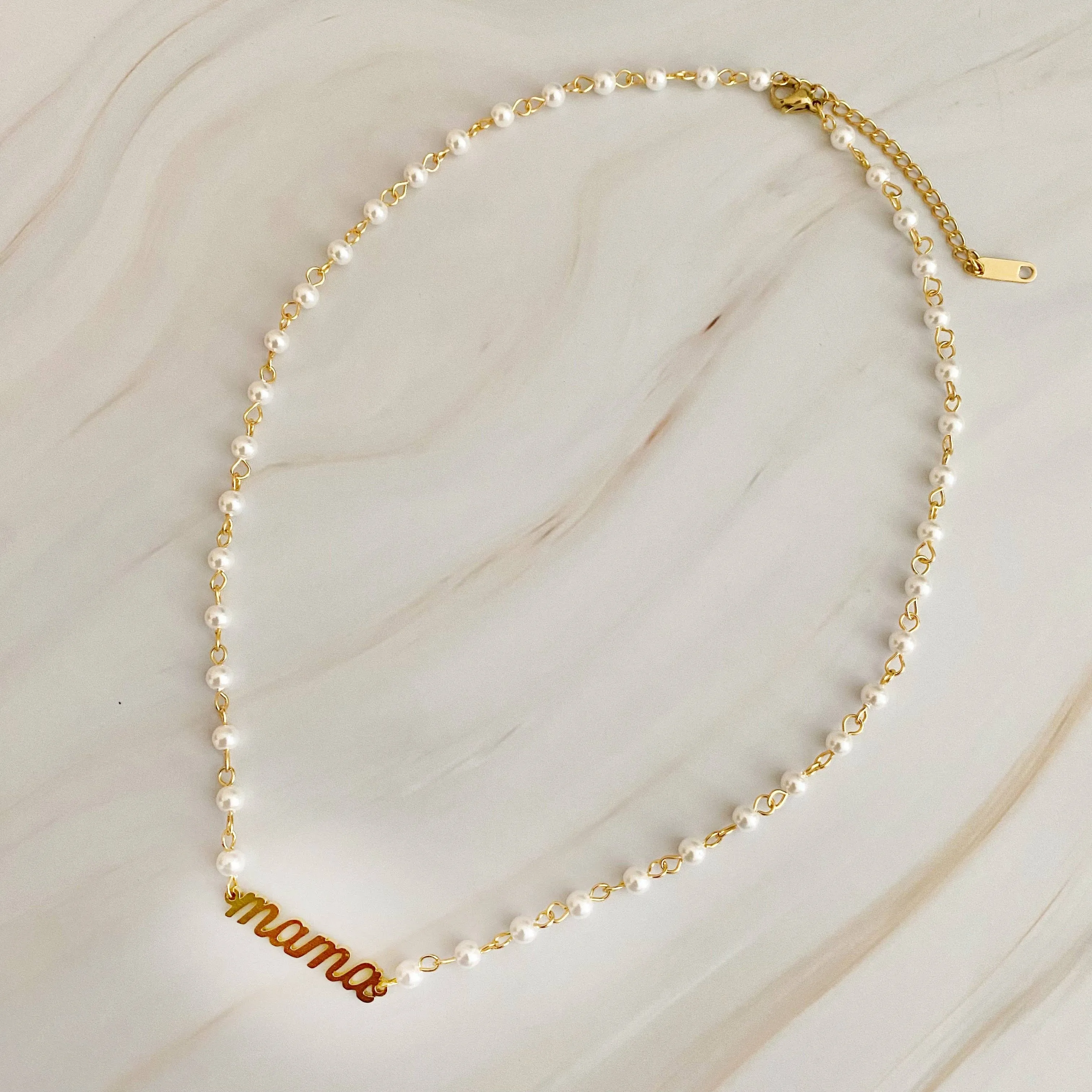 Mama Pearl Chain Necklace