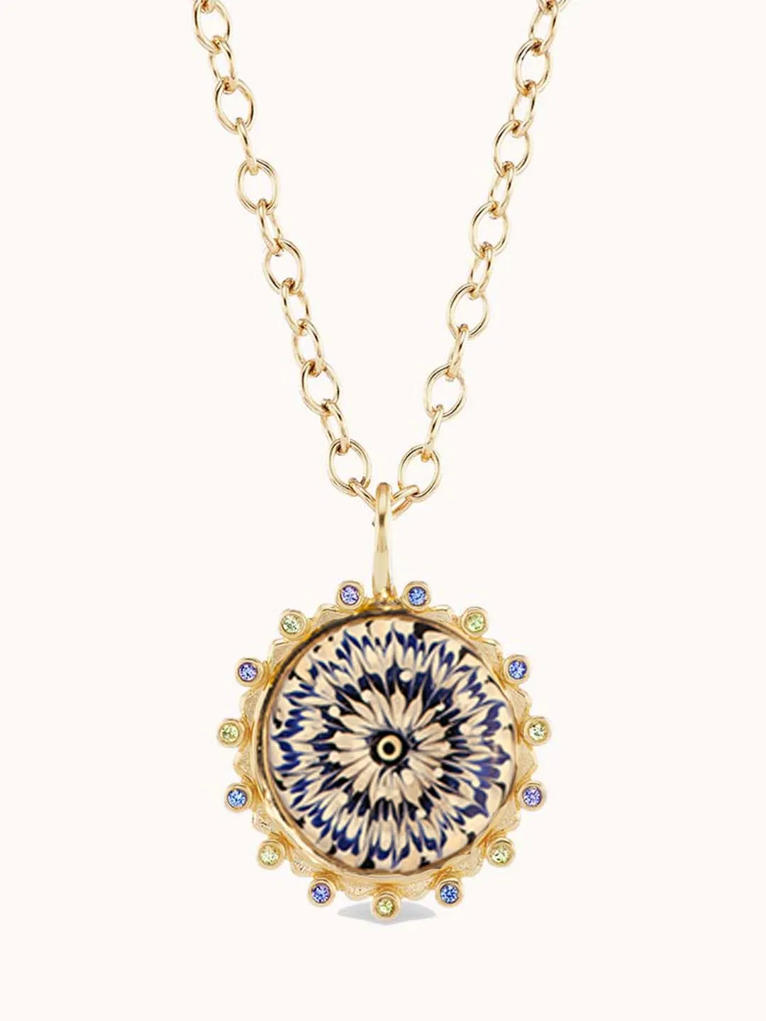 Mandala Tie Dye Necklace Blue