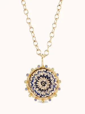 Mandala Tie Dye Necklace Blue