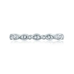 Marquise and Round Shape Diamond Stackable Band