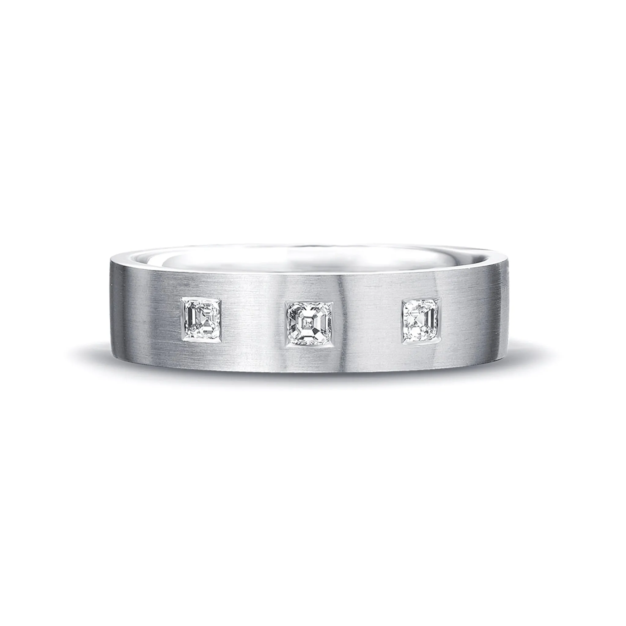 Max-Line Trio Square Diamond Wedding Band