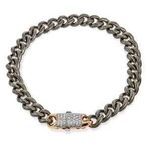 Men's Titanium Bracelet In 14k Gold With Diamonds
