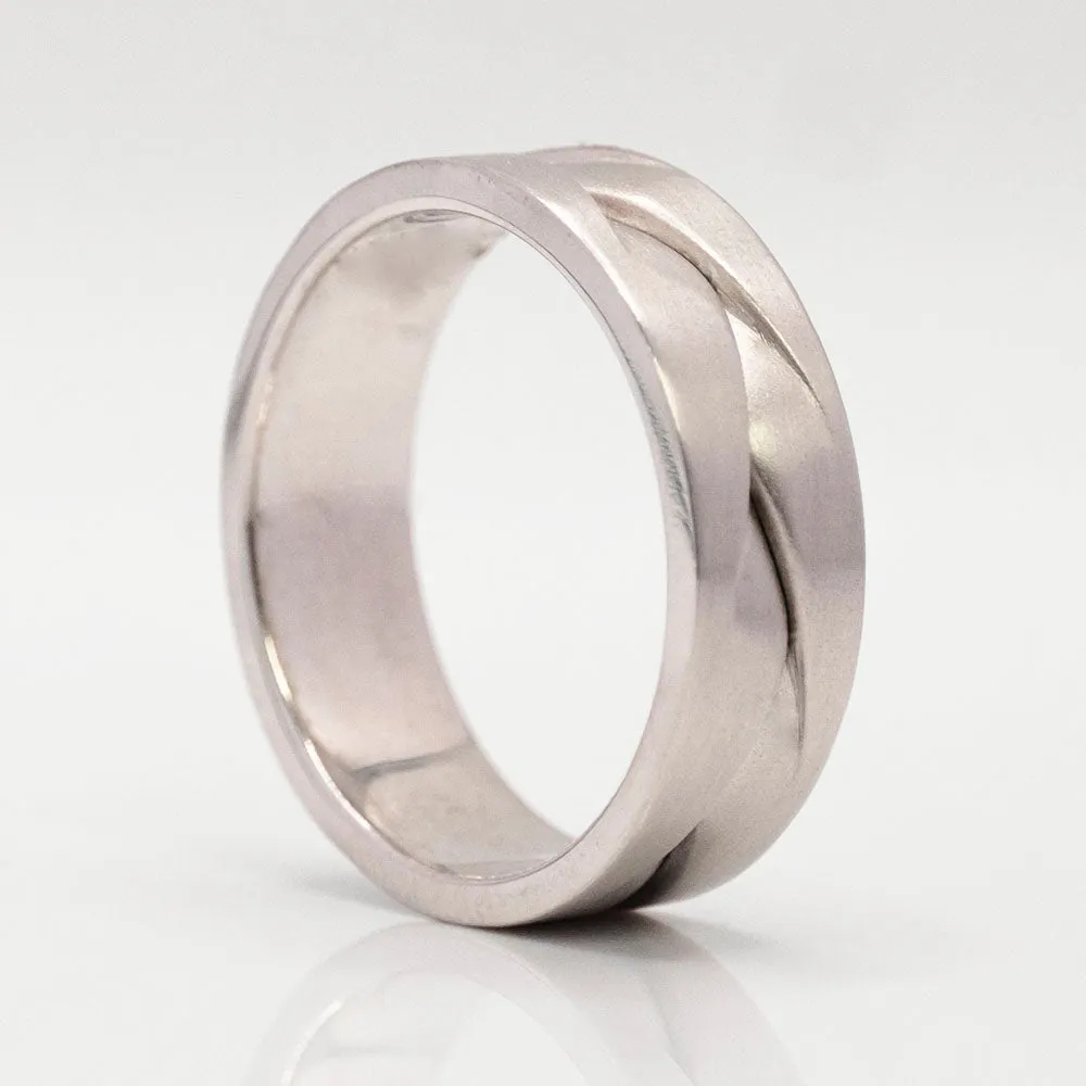 Men's Wedding Band in 14k White Gold
