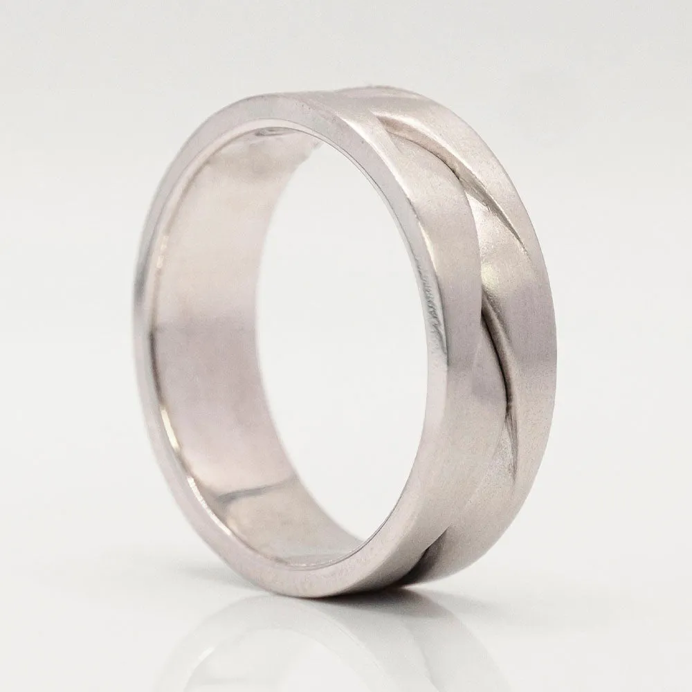Men's Wedding Band in 14k White Gold