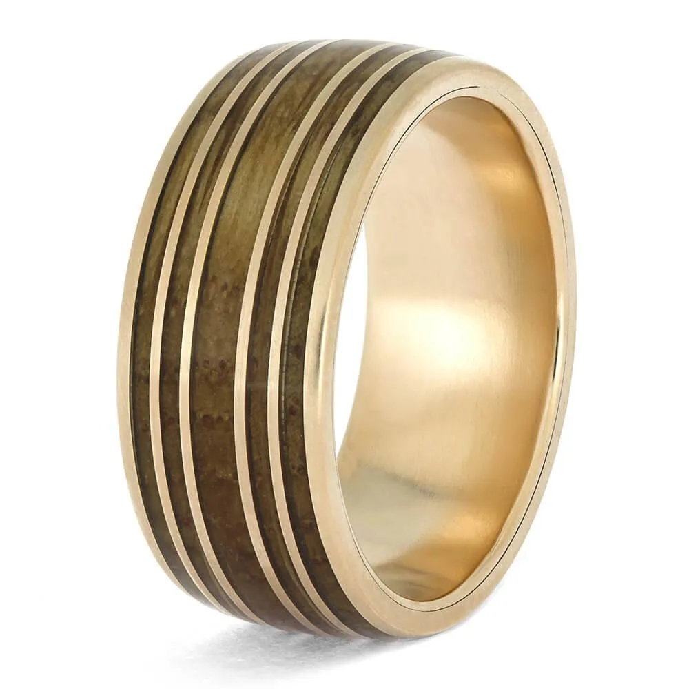 Men's Whiskey Barrel Wedding Band in Rose Gold