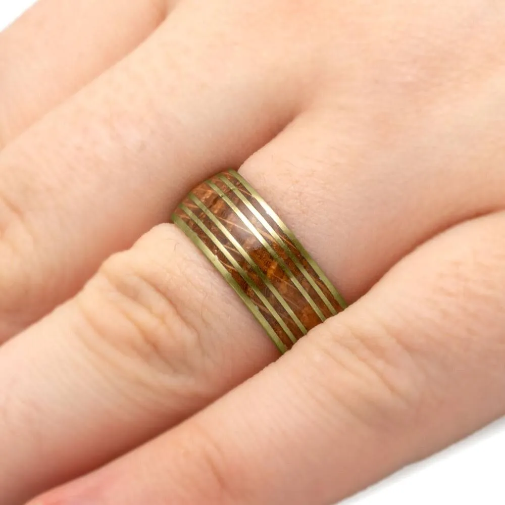 Men's Whiskey Barrel Wedding Band in Rose Gold