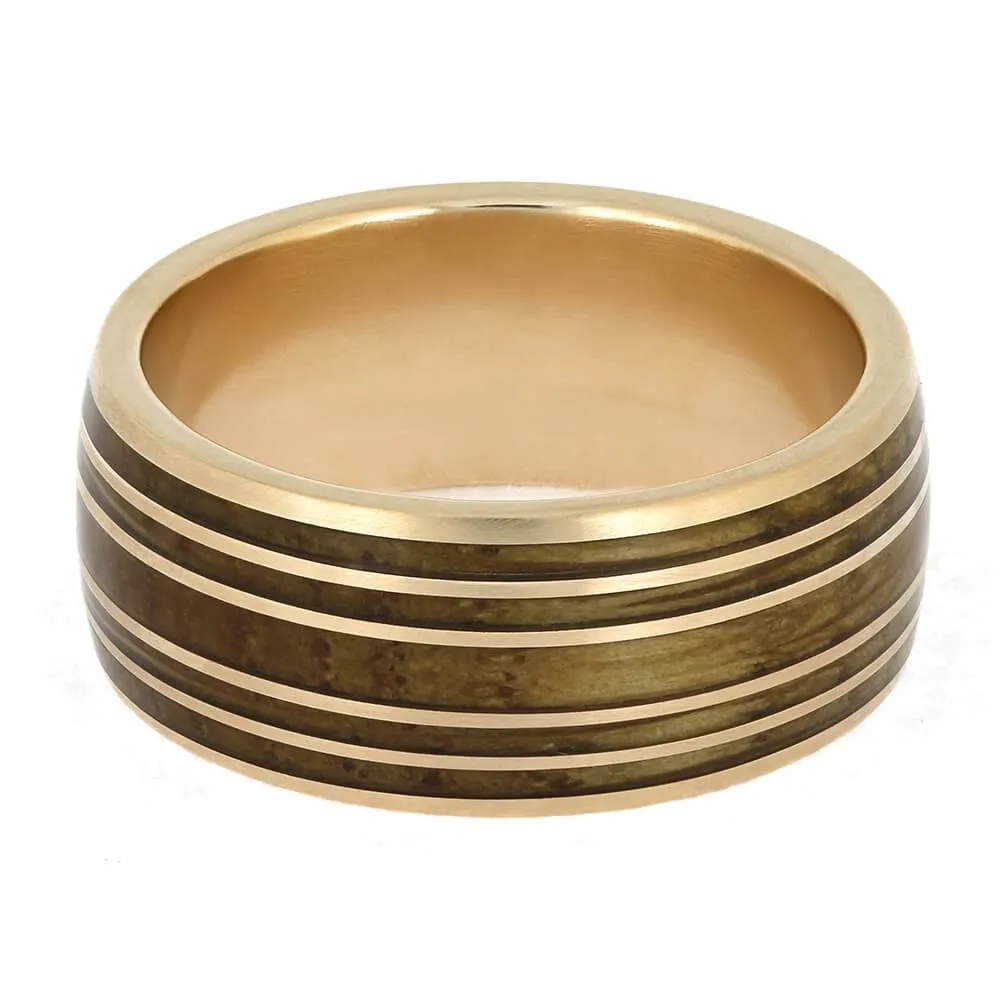 Men's Whiskey Barrel Wedding Band in Rose Gold