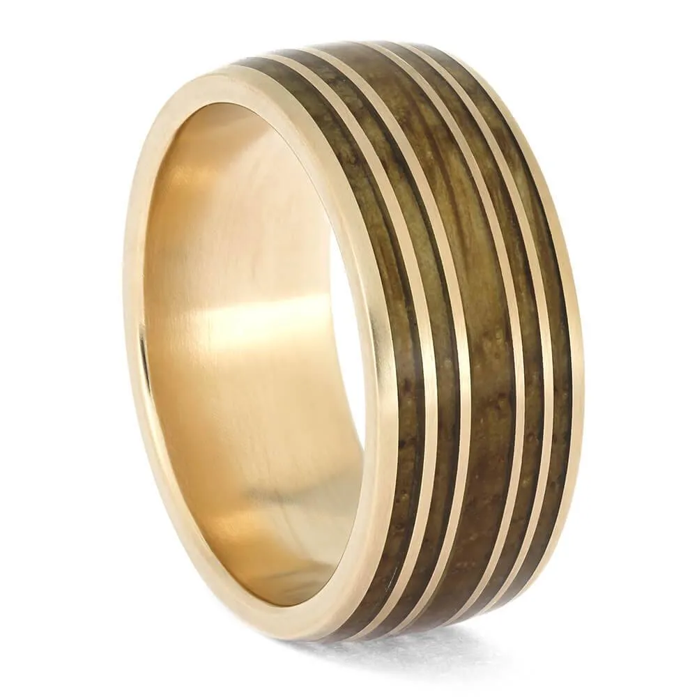 Men's Whiskey Barrel Wedding Band in Rose Gold