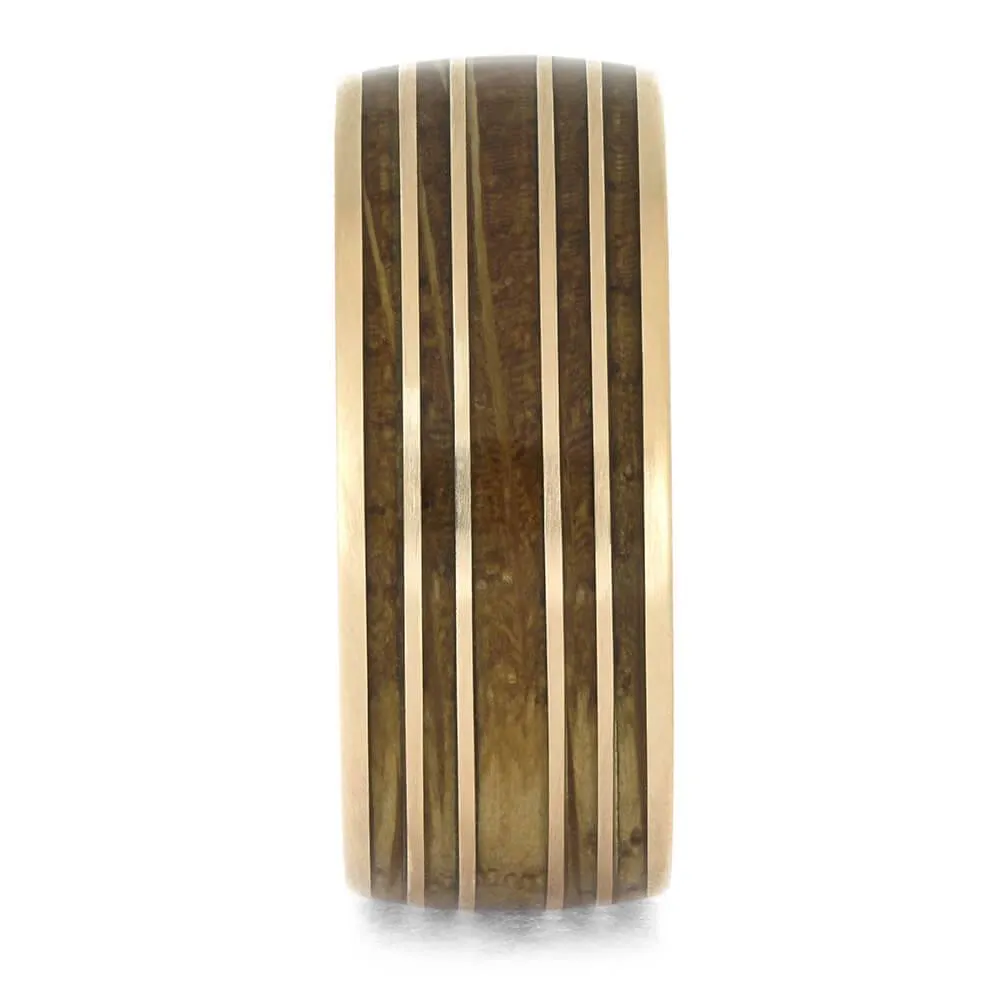Men's Whiskey Barrel Wedding Band in Rose Gold